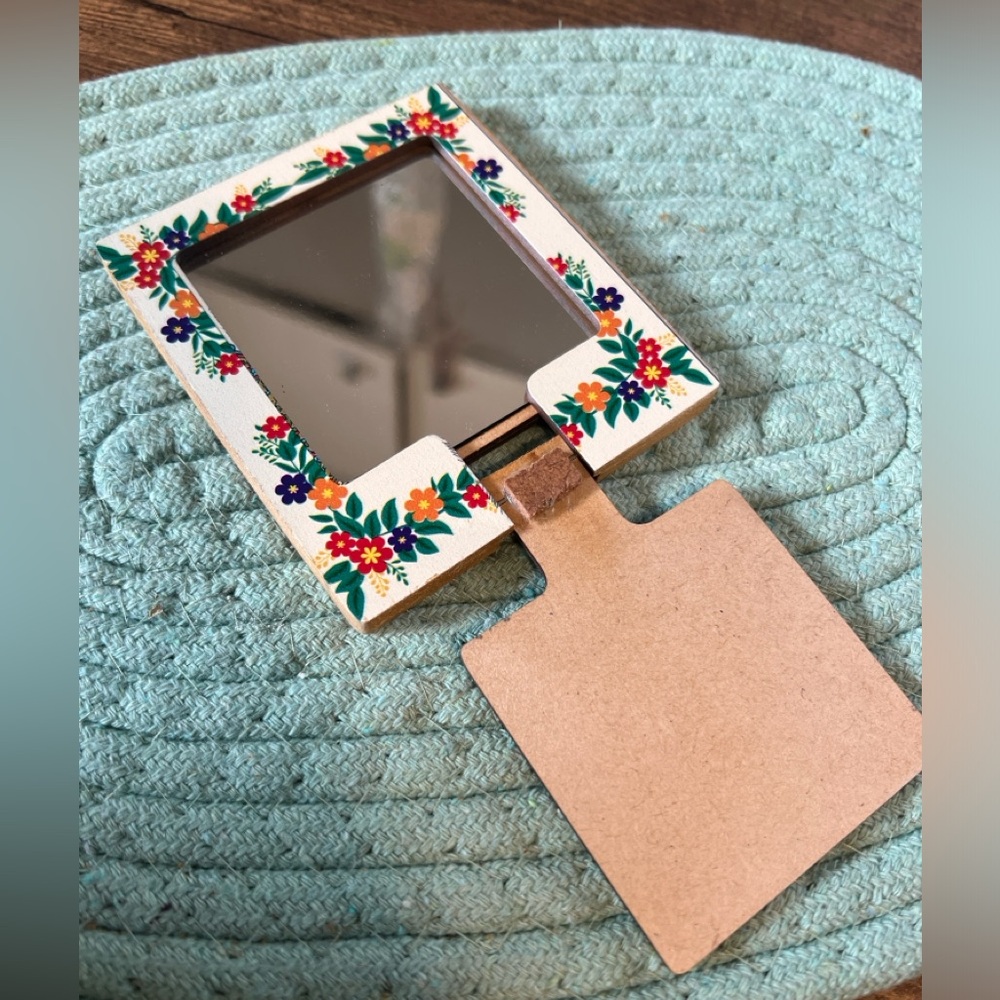 Vintage style handmade small mirror for women